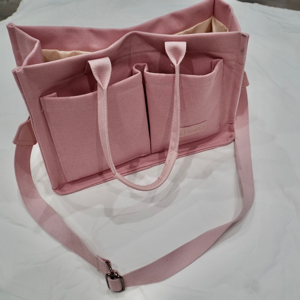 Tote Bag for Women with Compartments, Large Canvas Tote Pink ZHMO laptop bag